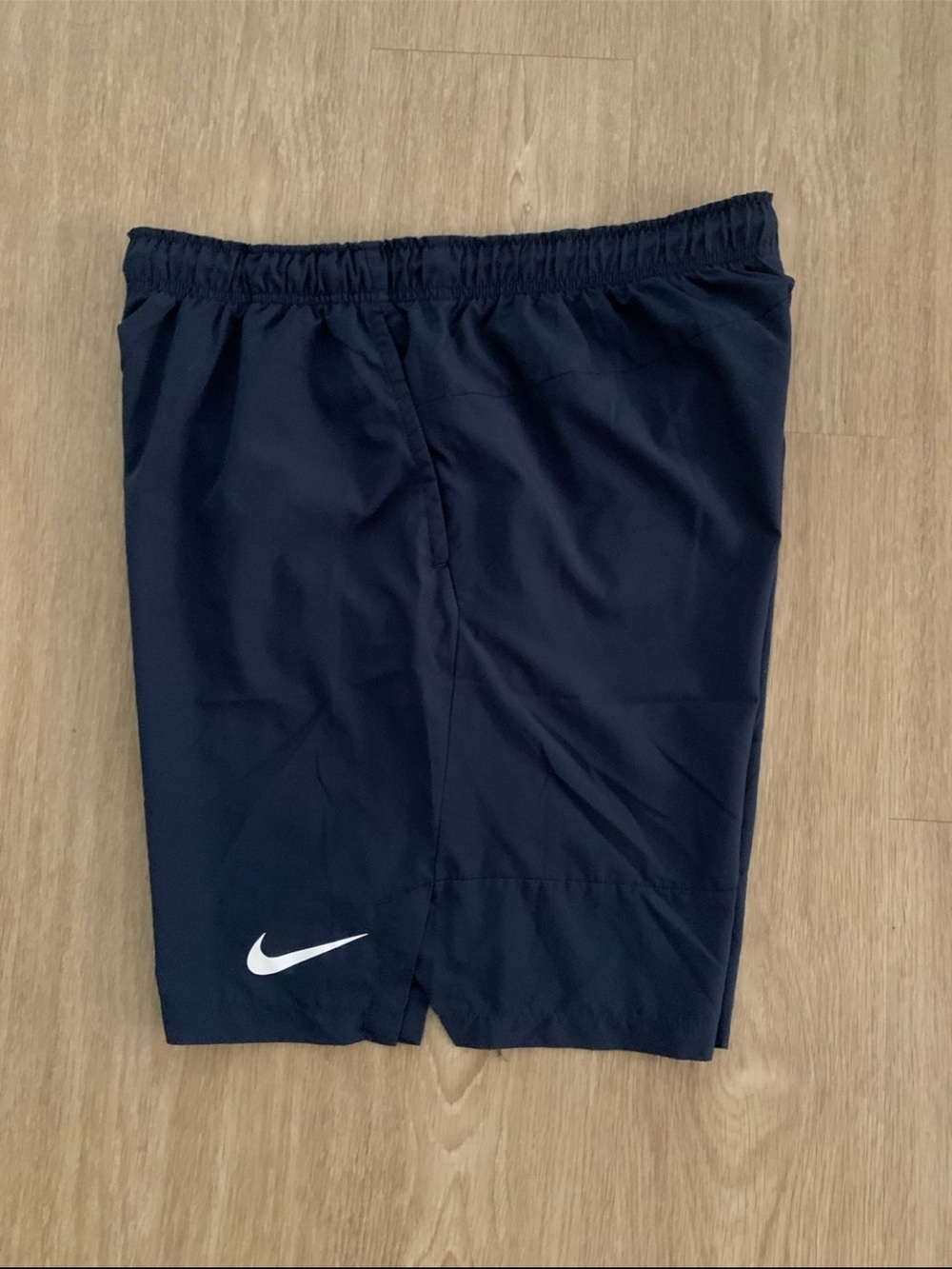 Nike Men’s Dark Navy Athletic Shorts with White Swoosh